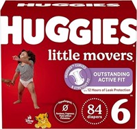 Huggies Little Movers Baby Diapers, Size 6, Mega
