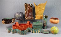 11 pc. Studio Pottery Incl. Vases & Dishes