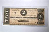 1864 Confederate States $2 Richmond CSA Note