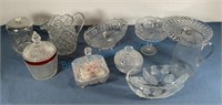 Large grouping of pressed glass
