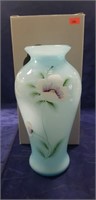 (1) Fenton Blue Topaz Overlay Vase w/ Box