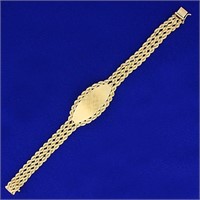 Engravable Rope Chain Style ID Bracelet in 14K Yel