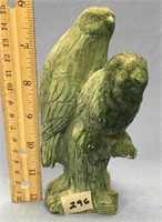 6"x4" Korean Jade carving of two birds on branches