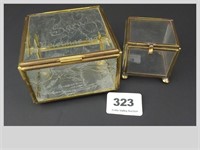 2 Glass Jewelry Boxes