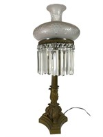 Antique Sinumbra Lamp, Bronze, Prisms