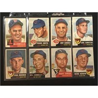 8 1953 Topps Baseball Crease Free Cards