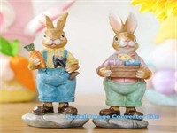 One Size  2Pcs 6.5 Resin Easter Bunny Table Decora