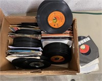 Box full of 45 records