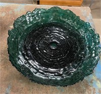 Large green decorative serving bowl/ plate