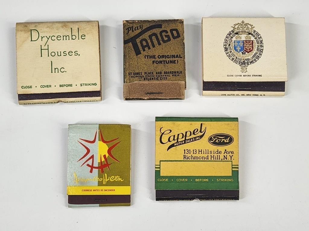 5) VINTAGE ADVERTISING FEATURE MATCHBOOKS