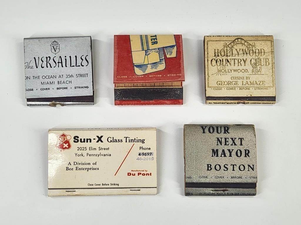 5) VINTAGE ADVERTISING FEATURE MATCHBOOKS