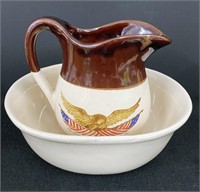 Vtg Ntl Gallery Art  Eagle Pitcher w/Basin