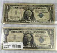 (2) 1957 & 1957 B 1 Dollar Silver Certificates