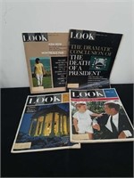 four vintage look magazines with John F Kennedy