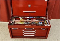 Beach Red Tool Box. Comes with misc tools and
