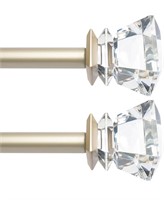 Curtain Rods SQUARE Acrylic Diamond End Caps