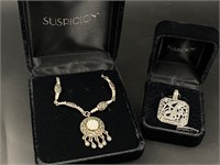 Vintage sterling marcasite necklace/pendant