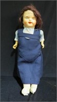 EARLY 22 INCH RESIN DOLL W/WIG &  MOLDED HAIR