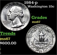 1984-p Washington Quarter 25c Grades GEM++ Unc