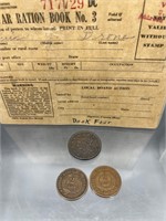 1841 braided hair cent, 1860's Two cents & more