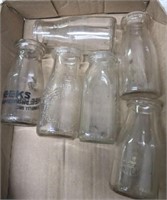 TRAY OF SMALL DIARY BOTTLES