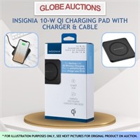 INSIGNIA 10-W QI CHARGING PAD W/ CHARGER & CABLE