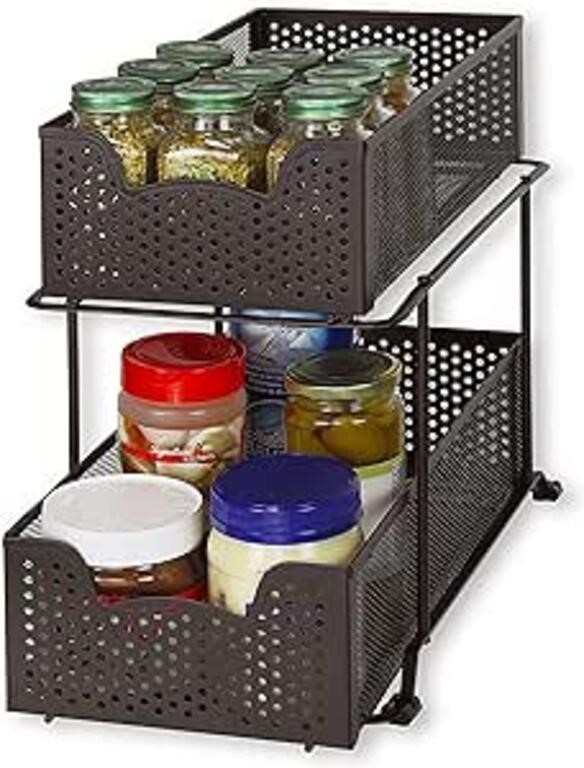 SimpleHouseware 2 Tier Pull Out Cabinet Organizer