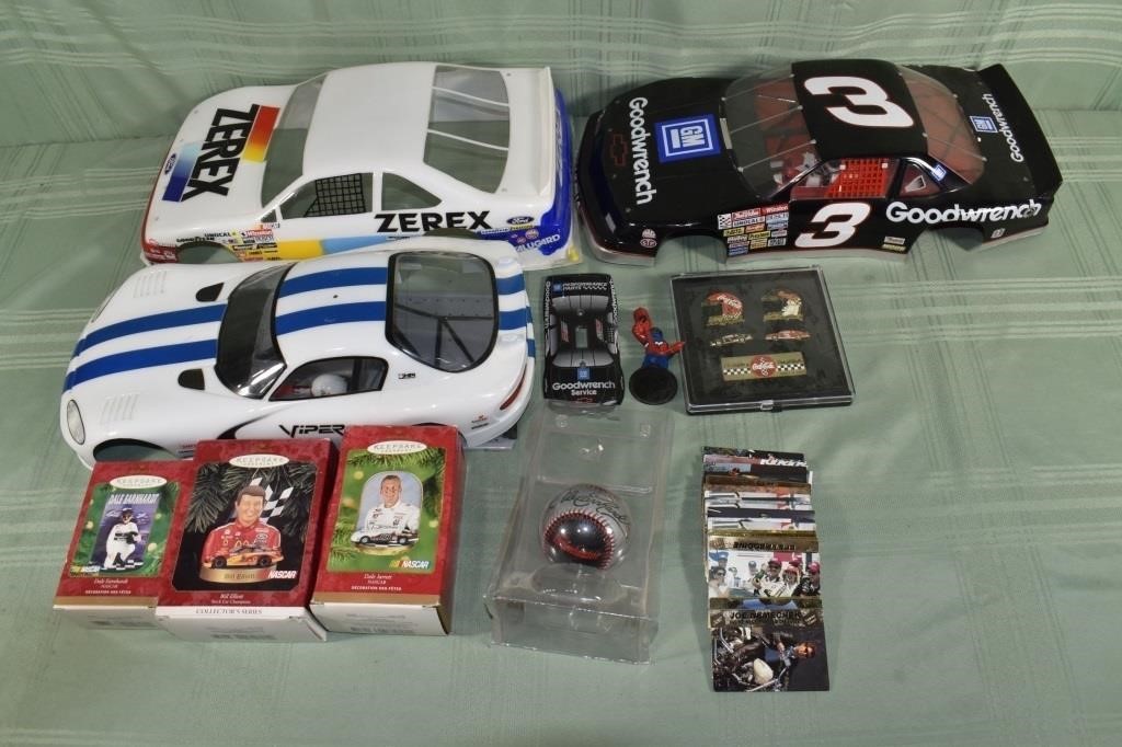 NASCAR models, ornaments, trading cards, etc.; as