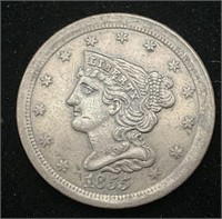 1855 Braided hair half cent