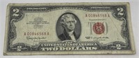 (V) 1963 $2 Red Seal US Note Two Dollar Bill