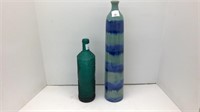 (2) tall glass vases