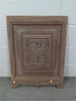 Heavy Ornate Antique Cast Iron Fireplace Cover