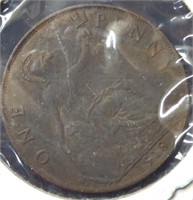1918 large British penny