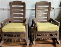 11 - PAIR OF ROCKING CHAIRS W/ CUSHIONS
