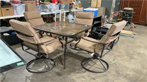 40” patio table and four chairs with cushions