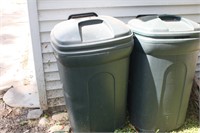 2 garbage cans