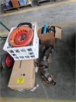 CASTORS, CAULK GUN, LIGHT BULBS, WIRE SNAKES,