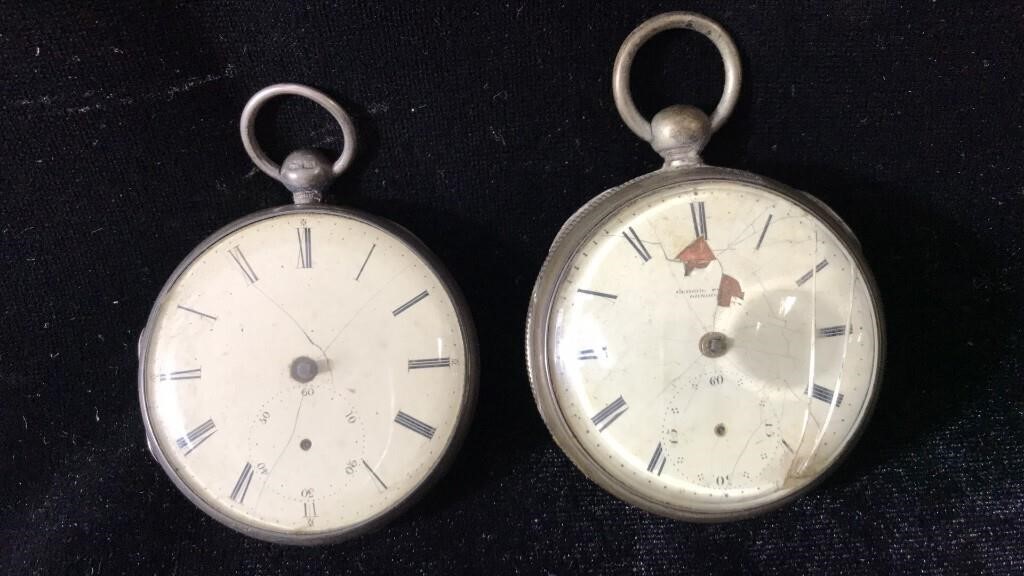 2 Antique English Key Wind Pocket Watches