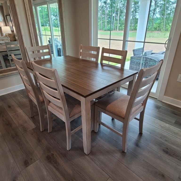 7PC DINING TABLE & CHAIRS