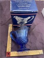 Blue Avon Mount Vernon pitcher candleholder