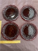 (4) ruby red Cape Cod Avon plate lot