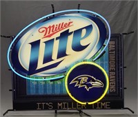 Advertising Miller Lite Ravens Neon Sign