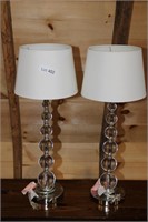 (2) Modern Ball Style Table Lamps