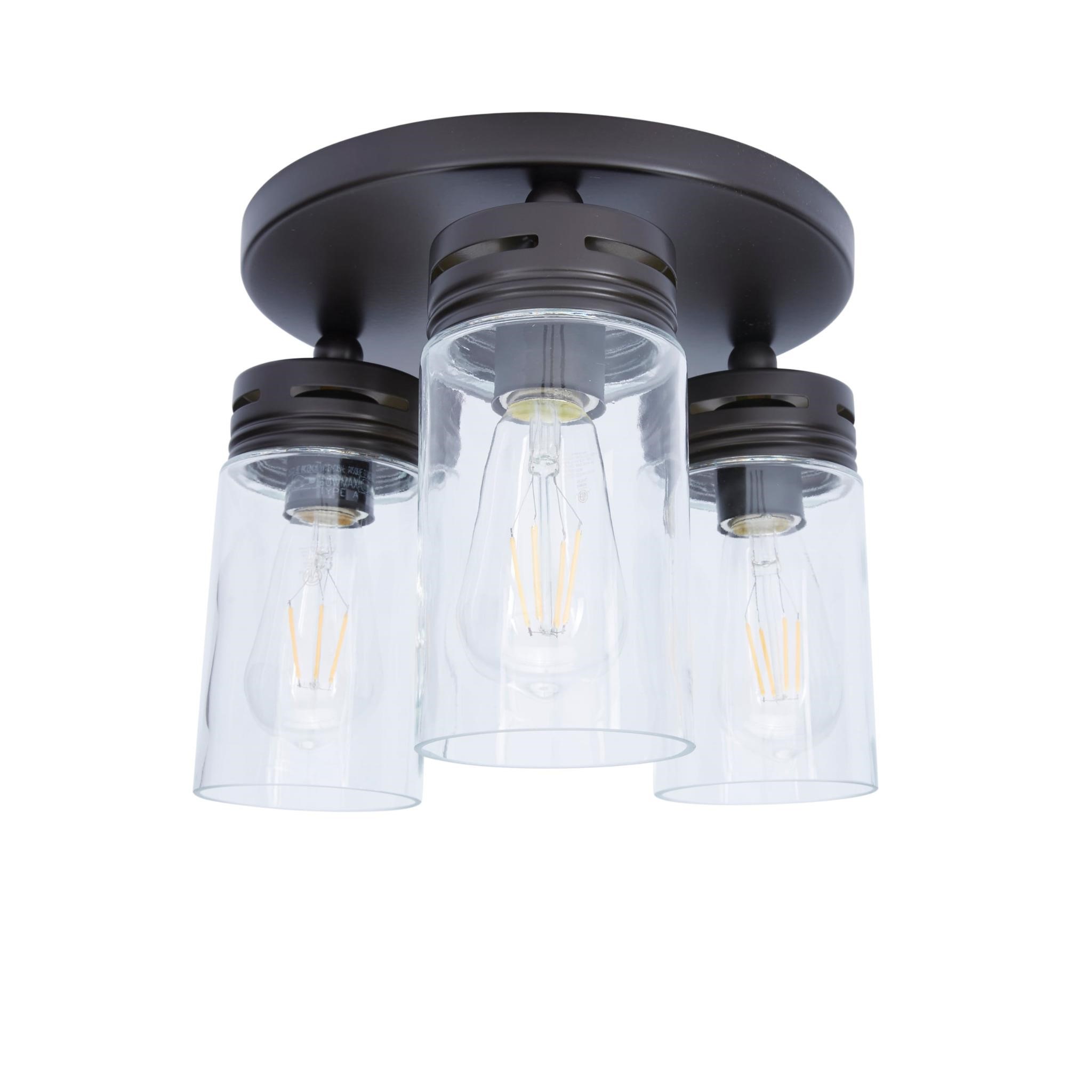 $100  allen + roth Vallymede 3-Light 12-in Flush