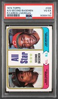 1974  ALL-STAR 2nd  BASEMEN R.CAREW J MORGAN PSA4