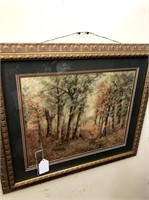 Very Nice Print in Frame Wooded Area