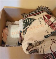 Misc. linen box lot ( blankets, washcloths and