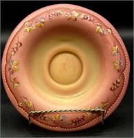 Beautiful Fenton Hp Burmese Rolled Rim Bowl