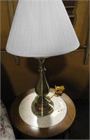 Brushed nickel table lamp