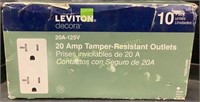 10pk Leviton Decora Temper Resistant Outlet White